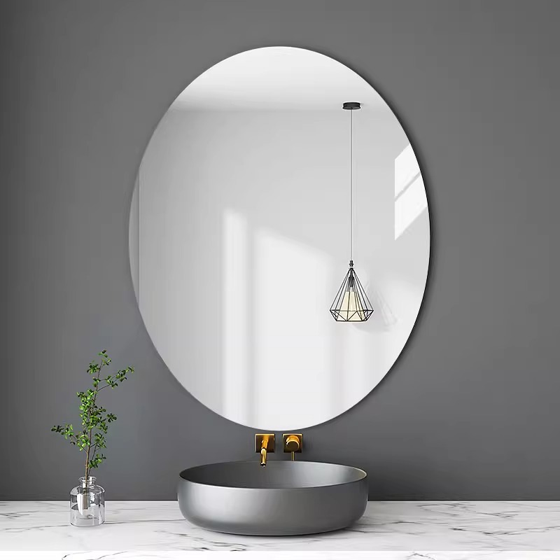 不規則な形の浴室壁掛けミラーアートデコレーションシルバーミラ - Home Goods Bathroom Mirrors のレビューと価格