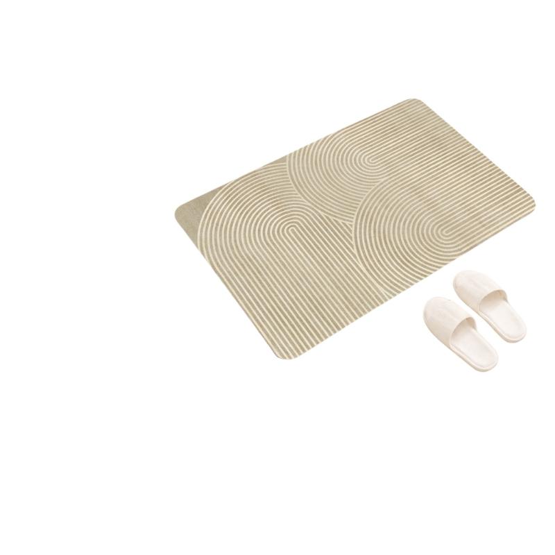 珪藻土バスマット 速乾 吸水性 ベージュ ストライプ 滑り止 - Non Slip Bath Mat のレビューと価格