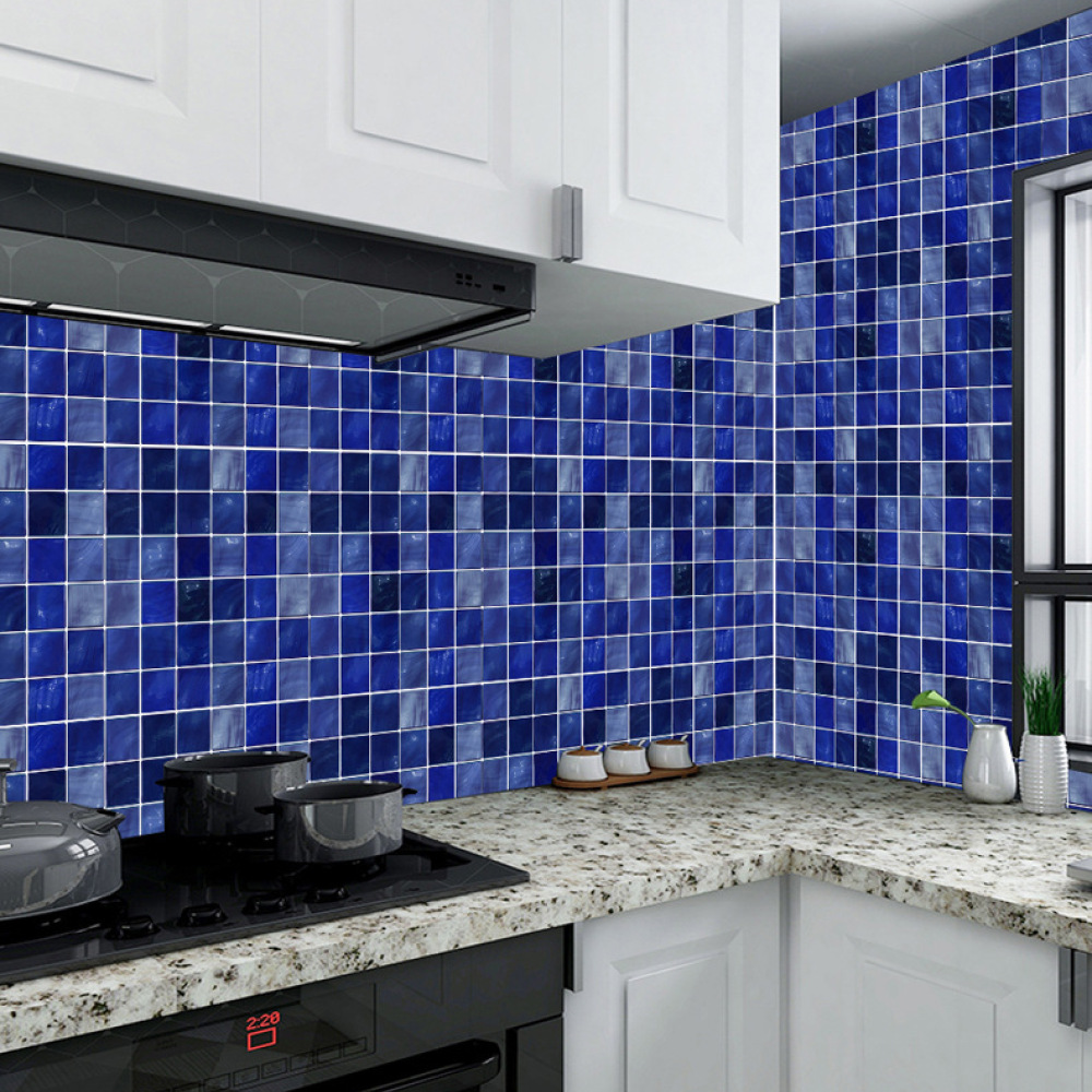 レトロモザイクタイルステッカー自己粘着 PVC デカール防水 - Home Bathroom Tiles Design のレビューと価格