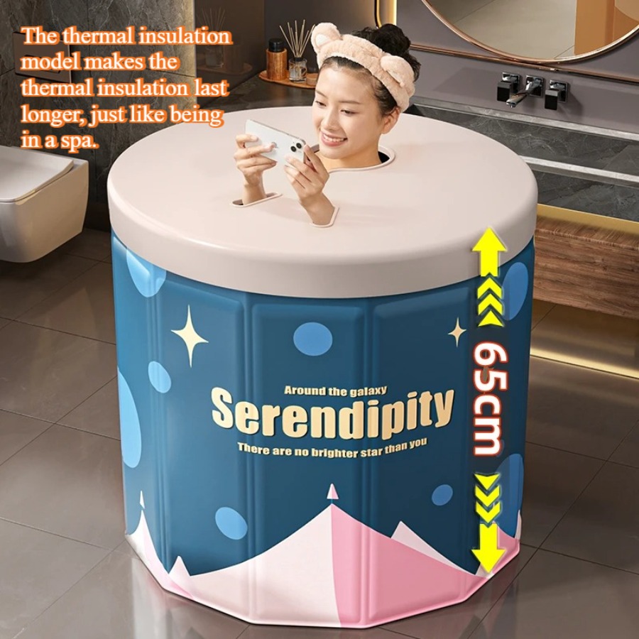 大人用折りたたみ式浴槽、家庭用、断熱カバー付き浴室浴槽、冬用 - Home Bathroom Tub のレビューと価格