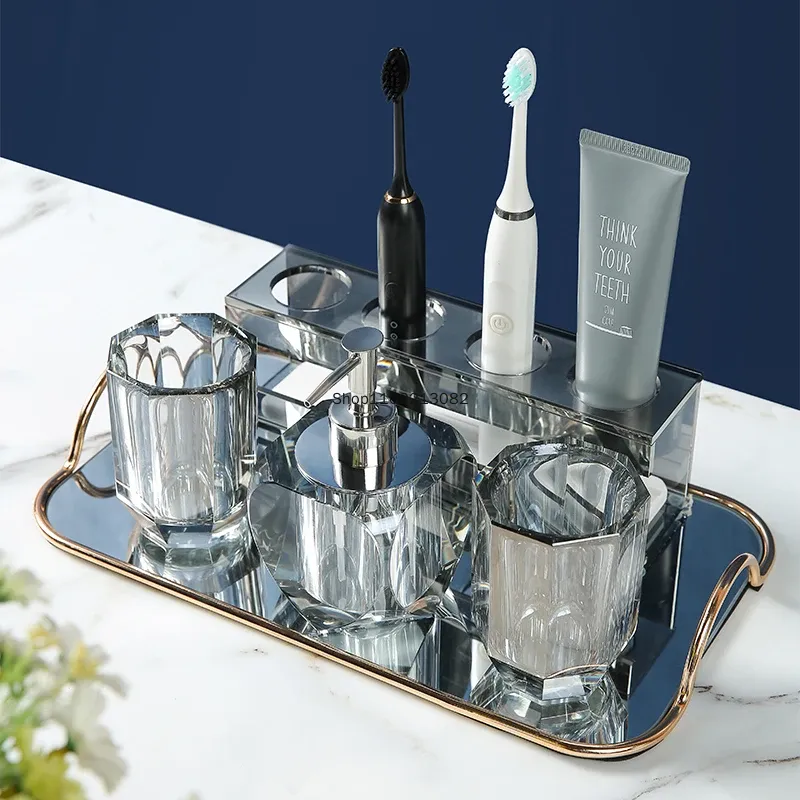 クリスタルバスルームアメニティセット高級トイレハンドサニタイ - Zara Home Bathroom のレビューと価格