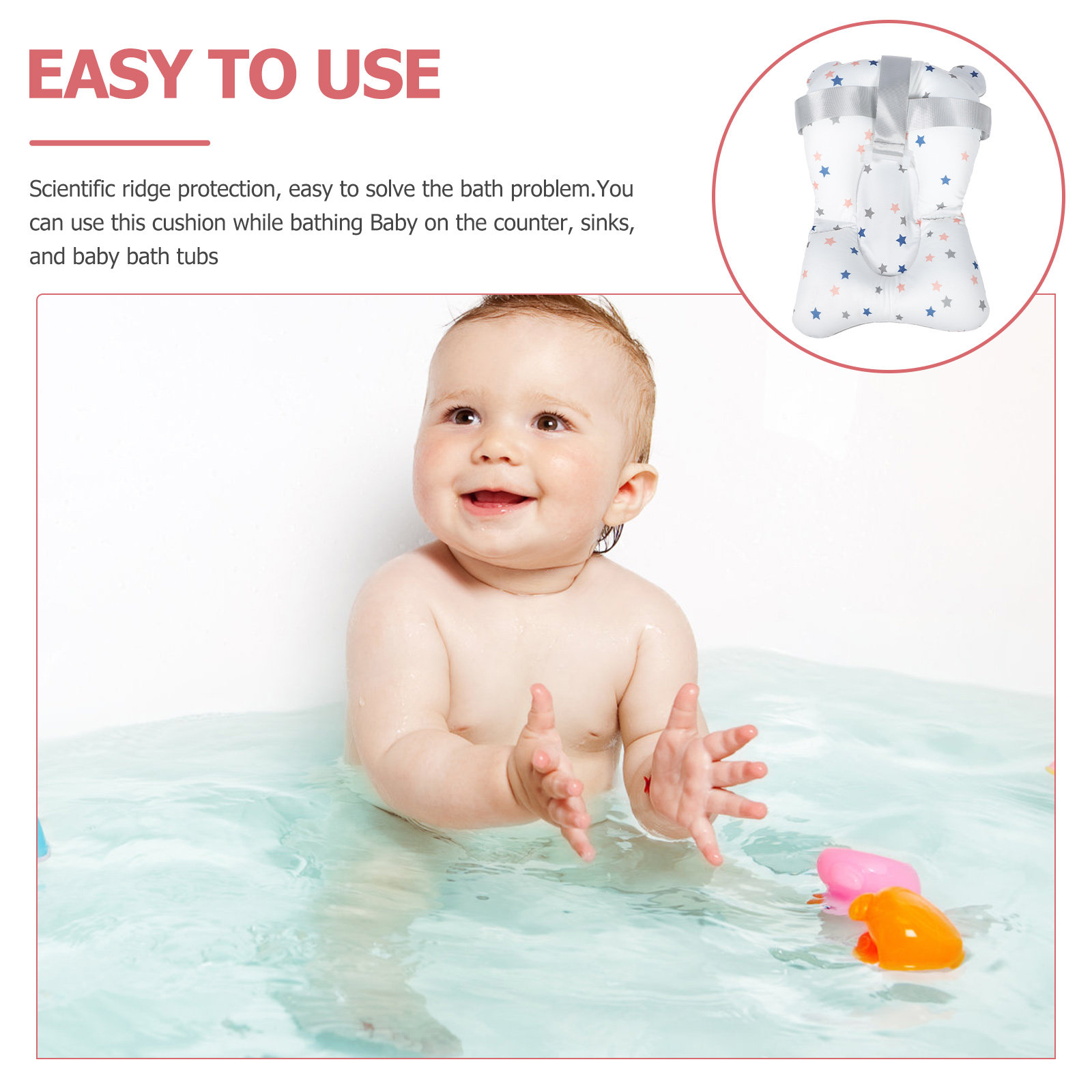 1個入り科学的な脊椎保護ベビーバス用マット、厚手の滑り止めソ - Non Slip Bath Mat のレビューと価格