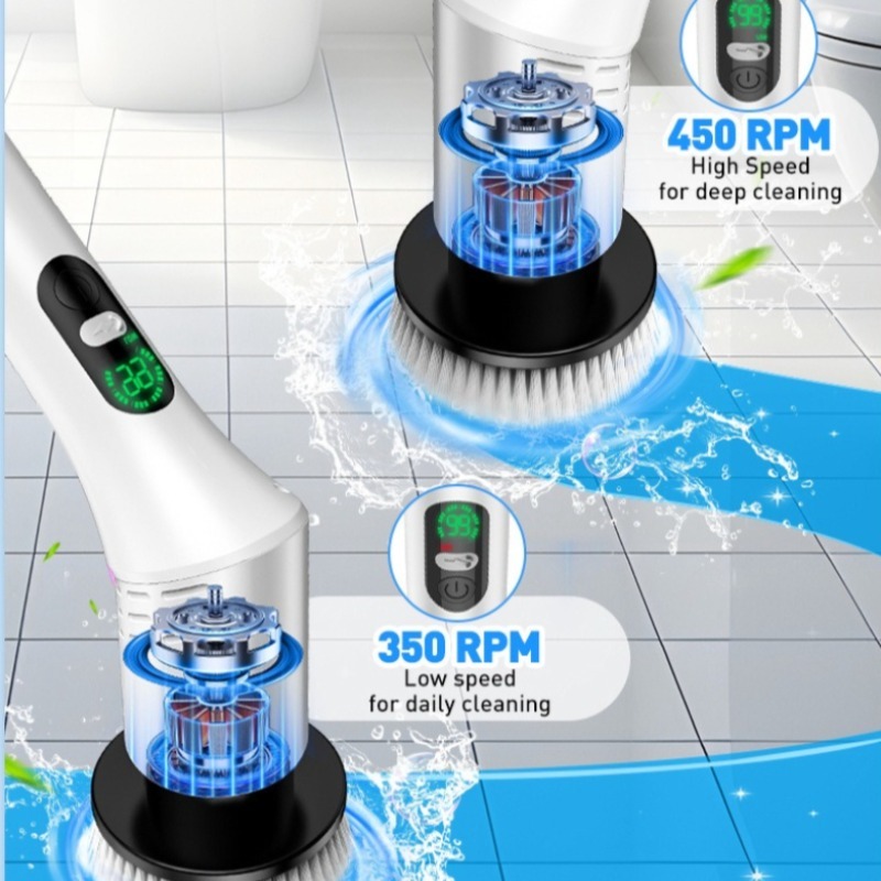 電動スピンスクラバー 9 in 1 コードレスクリーニングブ - Home Bathroom Products のレビューと価格