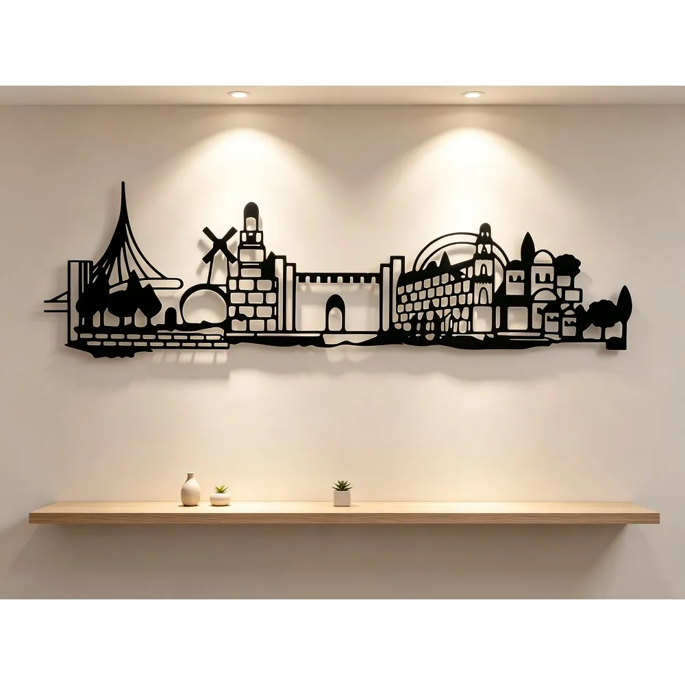 CIFBUY 鉄製ウォールアート エルサレムのスカイライン  - Home & Bathroom Building Products Pte Ltd Reviews のレビューと価格