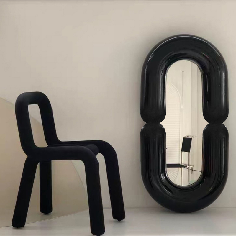 ファンキーなメンフィス風オーバル型黒色壁掛け鏡、女の子向け北 - Home Goods Bathroom Mirrors のレビューと価格