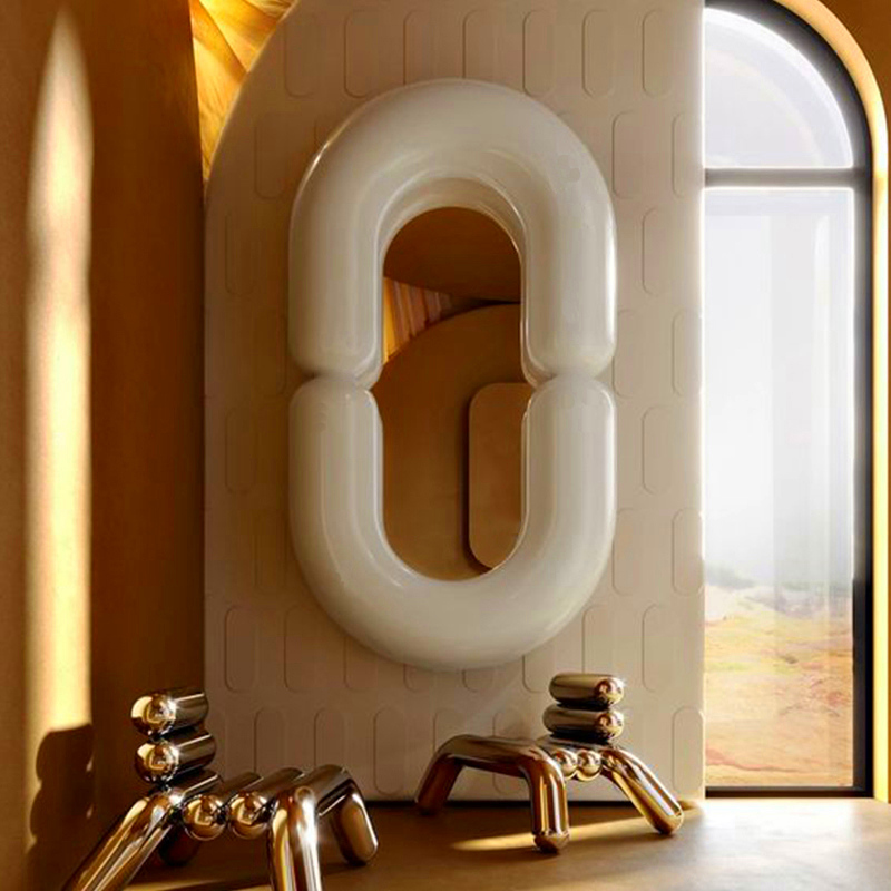 ファンキーなメンフィス風オーバル型黒色壁掛け鏡、女の子向け北 - Home Goods Bathroom Mirrors のレビューと価格